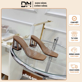 Dép Nữ Guốc Cao Gót Quai Trong, Đế Vuông Alex Sara 5 Phân Mềm Đẹp |Đức Mạnh Shoes