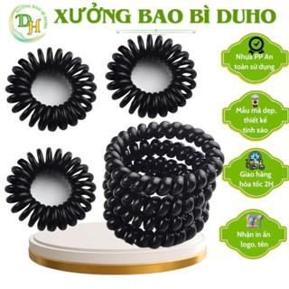  CB 4 Thun Cột Tóc Cao Su Hình Xoắn Dây Cột Tóc Lò Xo Co Giãn - Dây Buộc Tóc Basic # 