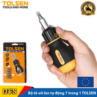 Bộ tô vít lùn tự động đa năng 7 trong 1 Tolsen, tua vít dẹp và bake đầu ngắn, thép CR-V cao cấp - Tiêu chuẩn Châu Âu