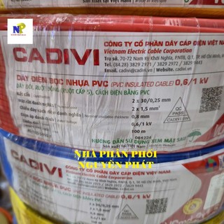 [CADIVI] Dây Điện Đôi 2x30 VCmd2x1.5 - Cuộn 100m