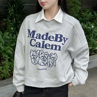 [KHÔNG XÙ LÔNG] - Áo nỉ chân cua Sweater Three Cute Dogs không xù lông form boxy unisex nam nữ áo nỉ thu đông