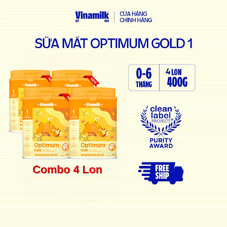 Sữa bột Optimum Gold 1 - Combo 4 lon - Sữa công thức Vinamilk, giúp Tăng cân, chiều cao, tiêu hóa, phát triển não