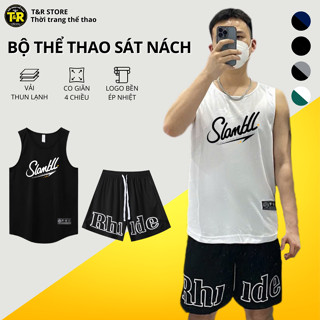 Bộ quần áo bóng rổ nam áo tanktop sát nách và quần short lưng chun ống rộng co giãn thoải mái