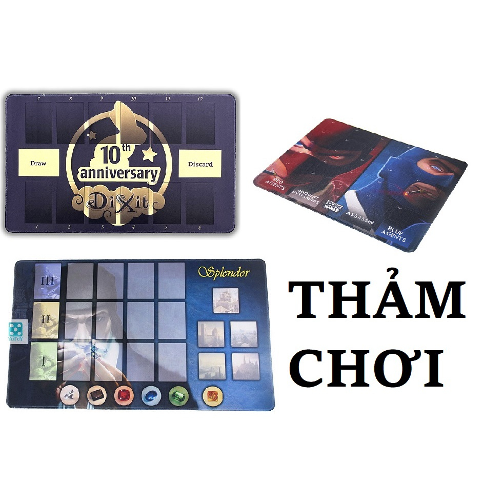 Thảm chơi Boardgame Splendor, Dixit, Codenames chất liệu cao su siêu bền, hình in sắc nét
