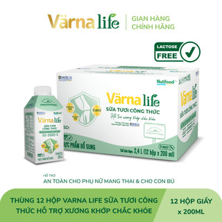  Thùng 12 Hộp 200mL Varna Life Sữa Tươi Công Thức Hỗ Trợ Sức Khỏe Tim Mạch - SHOP SỮA NUTIFOOD 