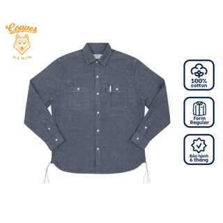 Áo Sơ Mi Nam Denim "Chambray" 8 Oz - onewashed selvedge, form regular, tay dài - Copper Denim