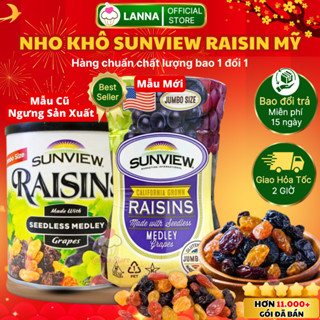 【Hàng Chuẩn Loại Ngon Nho khô Sunview Raisin Trái To Bự Chất Lượng - Hộp 425 Gram - Mỹ
