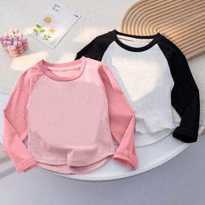 Áo dài tay cho bé gái chất thun borip - Áo thu đông cho bé gái size 15-35kg PH403313