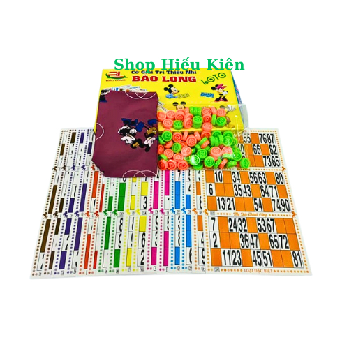 Lô tô 90 số  Bảo Long  - quân cờ bằng nhựa 2 mặt số . Trò chơi dân gian cờ lô tô Toy