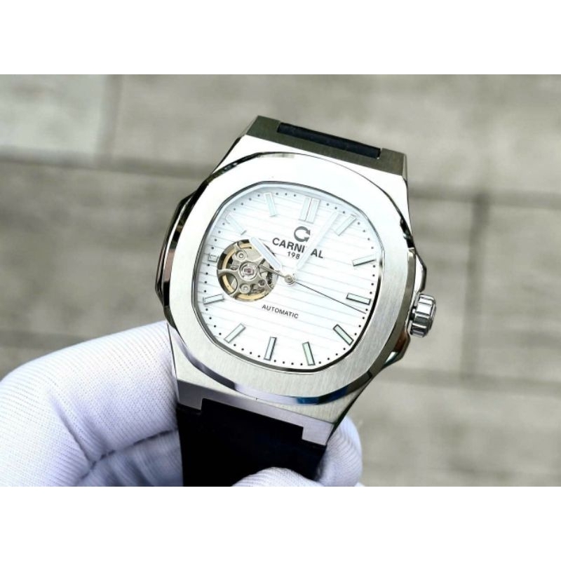 [Chính Hãng 100%] Đồng Hồ Nam  Carnival 8128G (8128) Máy Cơ (Automatic)Kính Sapphiare Mặt Siz 41 Dây