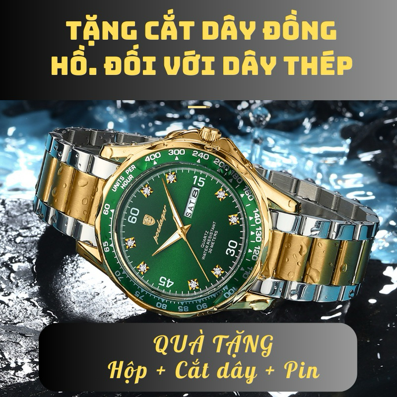 Đồng hồ nam chính hãng POEDAGAR 963 sang trọng cao cấp thời trang nam phong các doanh nhân dây kim loại | BigBuy360 - bigbuy360.vn