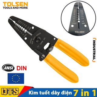 Kìm tuốt dây điện công nghiệp 7 trong 1 TOLSEN, kềm tuốt dây điện tự bung phù hợp với nhiều tiết diện lõi dây 0,6-2,6mm