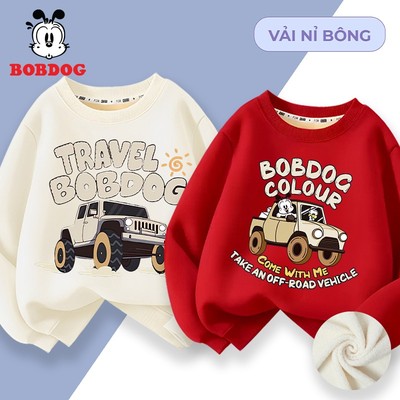 Áo bé trai BOBDOG chất liệu vải nỉ bông ấm áp in hình oto cute mới nhất cho bé