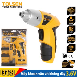 Máy bắn vít đa năng không dây dùng pin 3.6V TOLSEN, máy khoan siết vít sạc pin kèm mũi bắt vít, mũi khoan nhanh