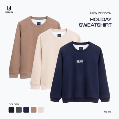 Áo Sweater Nam URBAN Vải Cotton Mềm Mại Dày Dặn, Họa tiết Thêu Trẻ Trung, Dáng Vừa Vặn NO. 1112