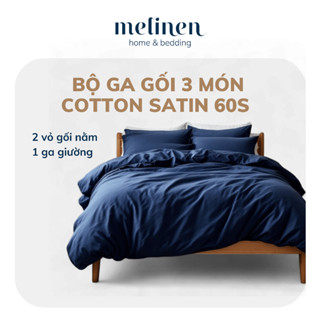 [Bedding Set] Bộ Ga Gối 3 món Cotton Satin Melinen Set 2 Vỏ Gối 1 Ga Giường 1m2 1m4 1m6 1m8 2m 2m2