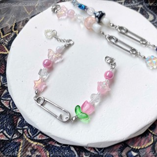 Safety Pin ver.6 / Vòng tay Safety Pin phối hạt cườm rực rỡ lấp lánh