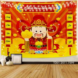 Tranh vải treo tường decor phòng khách, trang trí Tết Việt Nam, tết Nguyên Đán.tết Cổ Truyền