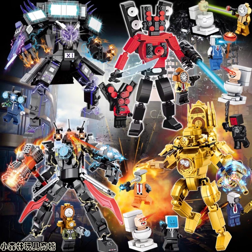 [477 Chi Tiết] Đồ Chơi Lắp Ráp Speakerman, Titan Cameraman, Titan TVman, SKIBIDI TOILETMAN