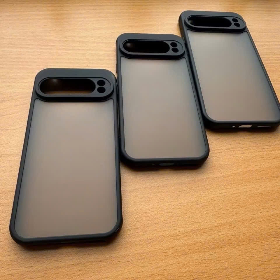 Ốp lưng nhám viền màu Google pixel 9 , 9 Pro, 9 Pro XL chống sốc , chống bám vân tay ( Đen) (999)