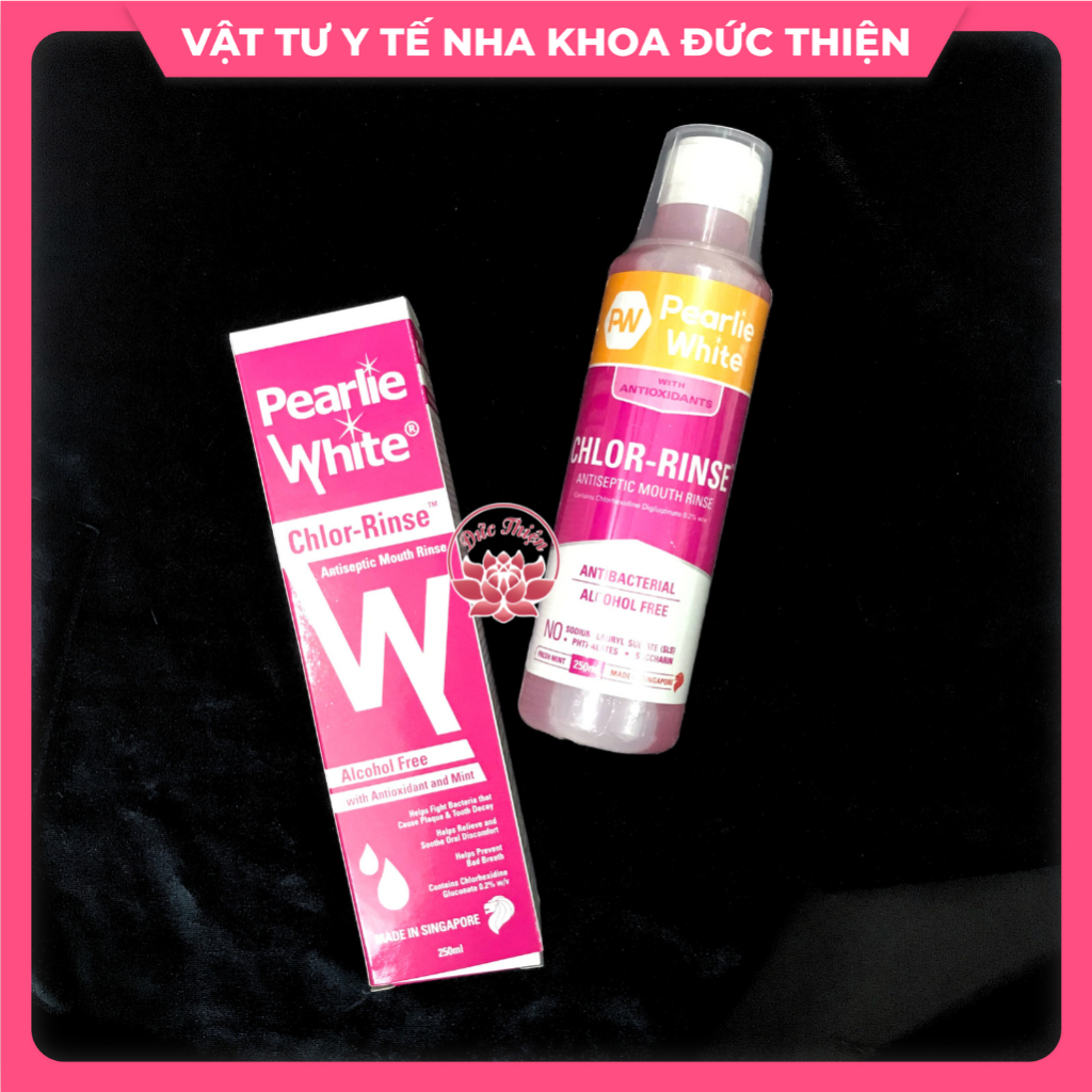 [KHUYẾN MÃI] Nước súc miệng Pearlie White Singapore 0.2% Chlorhexidine không cồn sát khuẩn (Chai 250