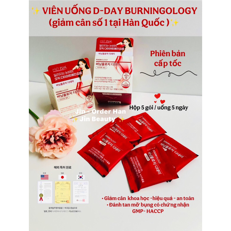   Bill Oliveyoung Viên Giảm Cân Foodology cấp tốc 5 Ngày Dành Cho Người Có Cơ Địa Chai lì  hộp 5 gói- uống 5ngày  