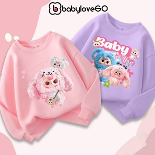  Áo nỉ cho bé gái BabyloveGO áo sweater dài tay thu đông cho bé in hình LaBuBu Baby Three dễ thương đáng yêu 
