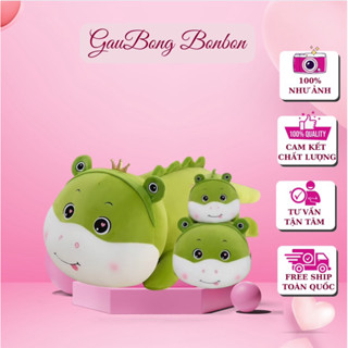 Gấu bông khủng long hóa ếch xanh size 52cm, Xưởng gấu bông giá rẻ Gaubông.bonbon