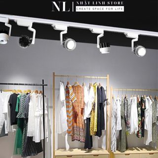 Combo 5 Đèn Rọi Ray Công Suất 20W / 30W Vỏ Đen Trắng Kèm Thanh Ray 1,5m - Đèn Rọi Khuỷu Chip Led COB