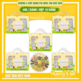  COMBO 5 hộp quà bánh pía kim sa mini 19 bánh 19 vị HỘP HOA MAY MẮN bánh pía Sóc Trăng Tân Huê Viên 