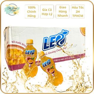 [Thùng 24 chai x 350ml] Nước Khoáng Có Ga Vị CHANH DÂY - LEO_THỊ MINT MART.