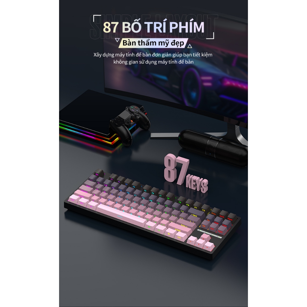 Bàn phím cơ không dây Leaven K88 - 3 mode kết nối - Led RGB - Full foam - Hỗ trợ app tùy chỉnh | BigBuy360 - bigbuy360.vn