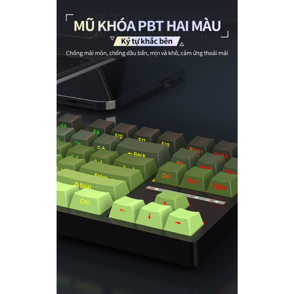 Bàn phím cơ không dây Leaven K88 - 3 mode kết nối - Led RGB - Full foam - Hỗ trợ app tùy chỉnh | BigBuy360 - bigbuy360.vn