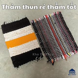  Thảm lau chân và nhấc nồi thắt chữ nhật vải thun sọc và caro thấm hút tốt chống trơn trượt giá rẻ 