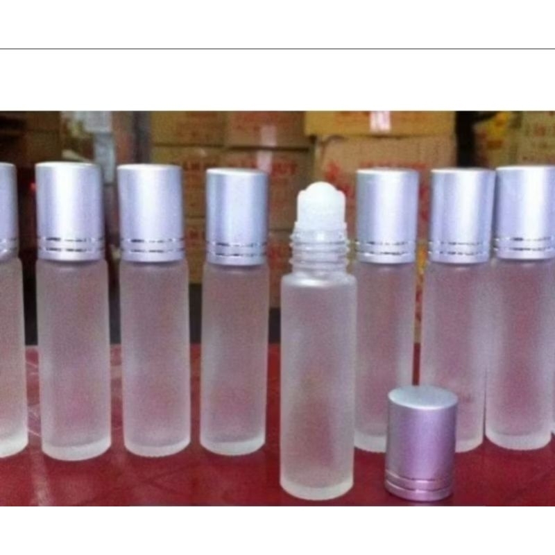 3 Lọ bi lăn thủy tinh mờ 10ml nắp bạc