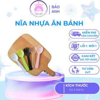 Nĩa Nhựa 1KG dùng 1 lần (mix màu), thìa nhựa ăn bánh D214