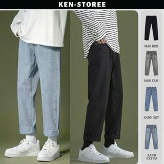 Quần Jean nam Baggy 4 màu: xanh, đen, xám, trắng Menswear Pants Có Túi