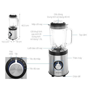 PHỤ KIỆN của máy xay sinh tố Kangaroo KGBL600X - cối thuỷ tinh