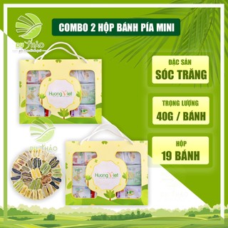  COMBO 2 Hộp bánh pía Tân Huê Viên 19 bánh 19 vị hộp quà HOA MAY MẮN bánh pía kim sa mini 