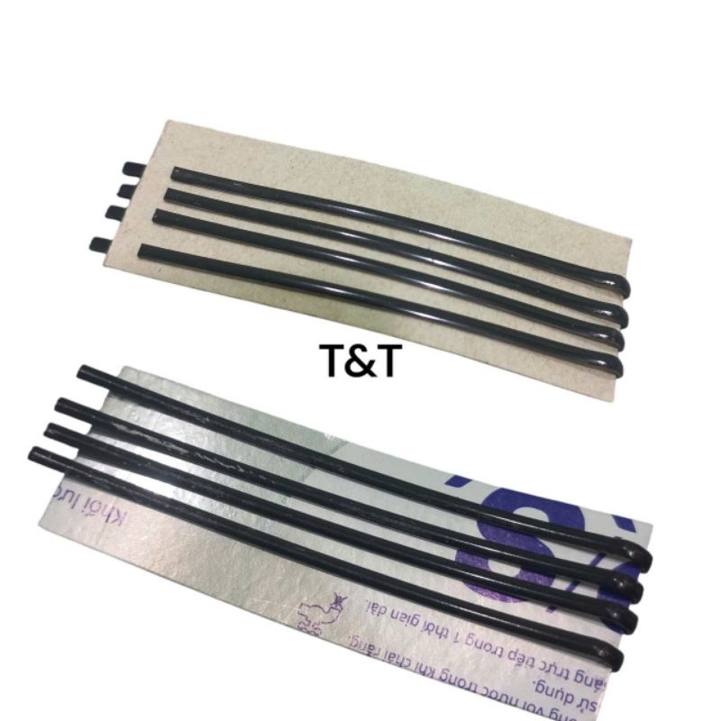 Vỉ 4 kẹp tóc,xẹt tăm màu đen (6cm/8cm)