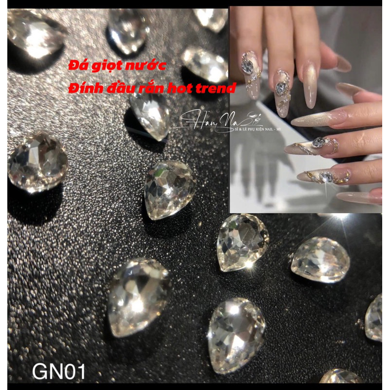 Sét đá khối chân nhọn trang trí Nail [10viên]
