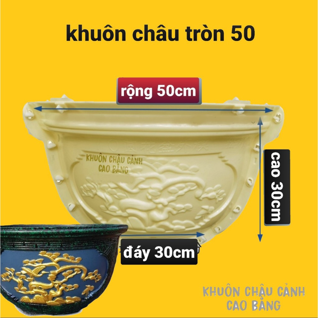 Khuôn đúc chậu cảnh tròn 50 [khuôn chậu ABS có lòng trong]