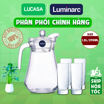 Bộ Bình Ly Thủy Tinh Luminarc Arc Islande 5 Món 1.3L/290ml - 5L2662L6293 | Phân Phối Chính Hãng