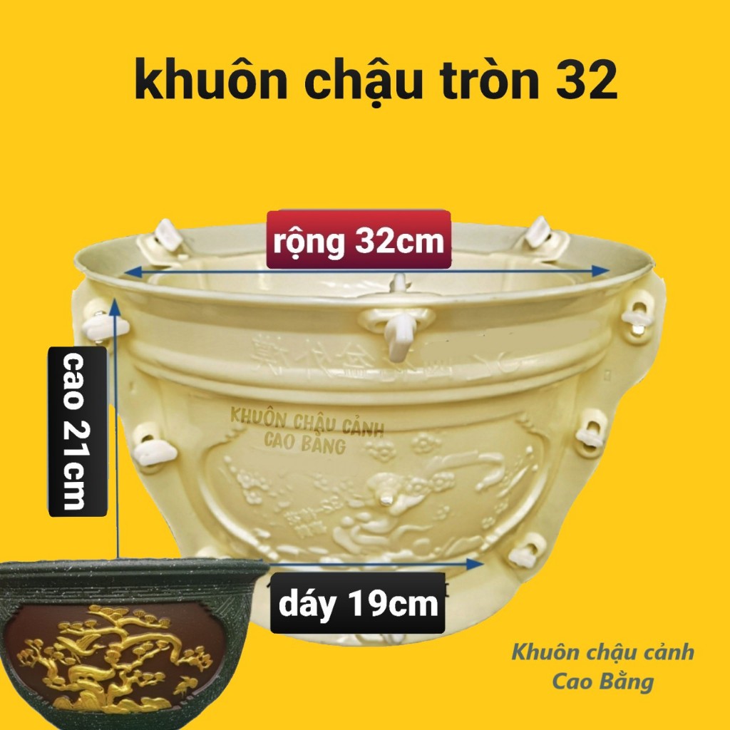  Khuôn đúc chậu cảnh tròn 32  khuôn chậu ABS có lòng trong  