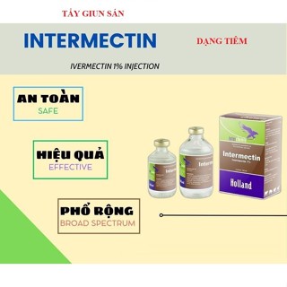 Thuốc thú y INTERMECTIN 100ml và 50ml tẩy giun sán ve ghẻ rận cho chó mèo heo gia súc Interchemie