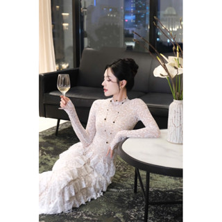  ✨CAM KẾT CHUẨN HÌNH✨ ORANGE STUDIOS  ✨ Vie Set - Áo Thiết Kế Vải Ren Tay Dài Phối Chân Váy Tua Rua 