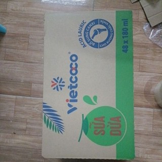 Sữa dừa Vietcoco 180ml/ hộp thùng 48 hộp vị truyền thống vị dâu tây