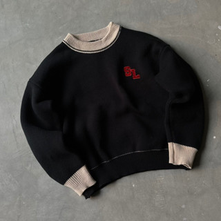Áo Sweater Len Thêu Đỏ Lông Cừu- Local Brand Slick  UNISEX Dài Tay