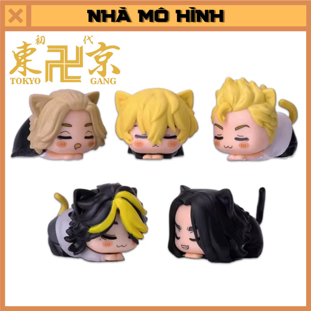Mô hình 5 nhân vật Tokyo Revenger cosplay mèo Baji Mikey Kazutora Takemichi Chifuyu