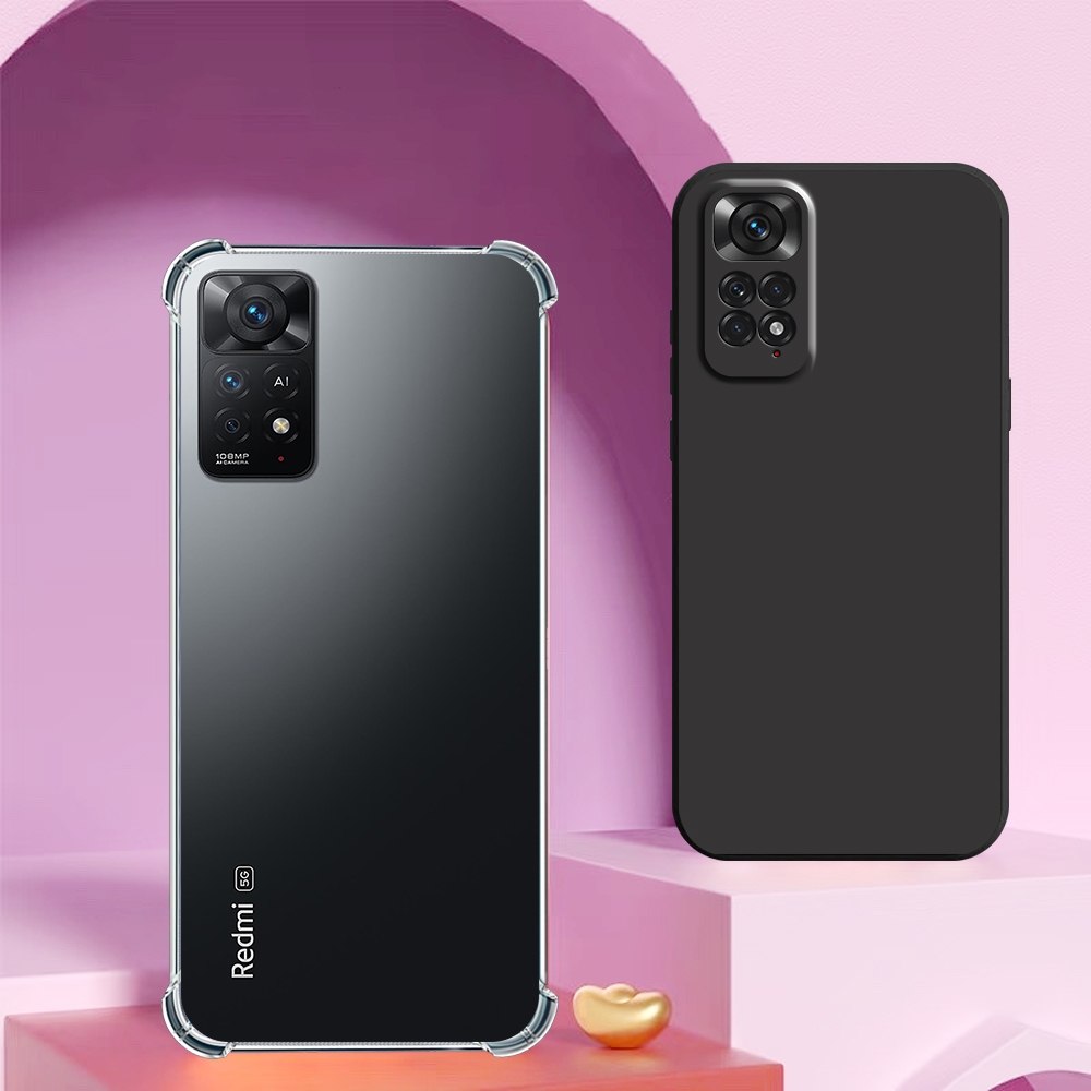 Ốp lưng Xiaomi Redmi Note 11 4G/5G / Note 11s / Pro / China chống sốc, TPU viền vuông, trong suốt silicon
